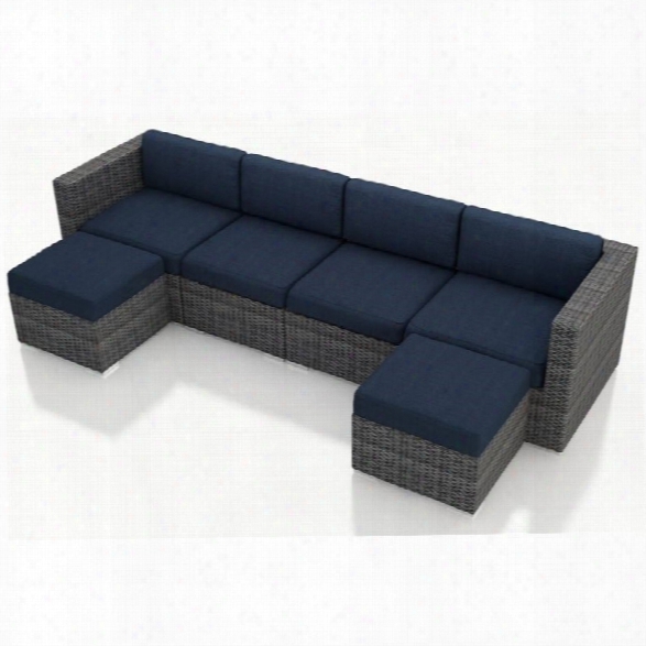 Harmonia Living District 6 Piece Patio Conversation Set In Indigo