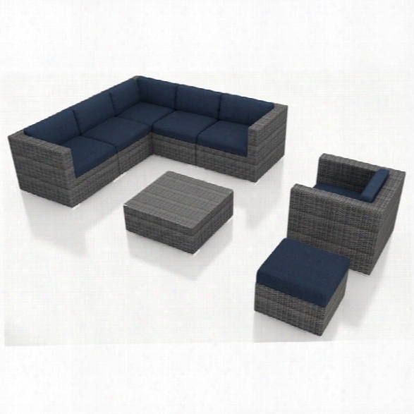 Harmonia Living District 8 Piece Patio Conversation Set In Indigo