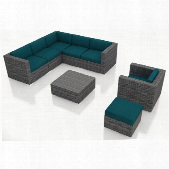 Harmonia Living District 8 Piece Patio Conversation Set In Peacock