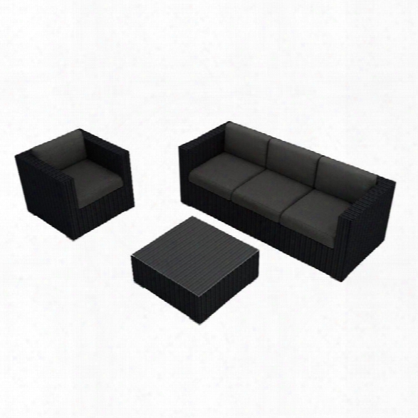 Harmonia Living Urbana 3 Piece Patio Sofa Set In Canvas Charcoal