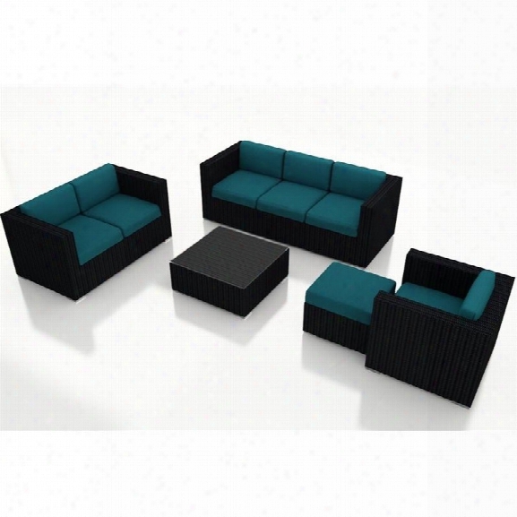 Harmonia Living Urbana 5 Piece Patio Sofa Set In Spectrum Peacock