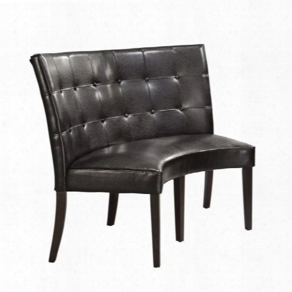 Modus Bossa Black Leatherette Banquette In Bold Dark Chocolate Finish