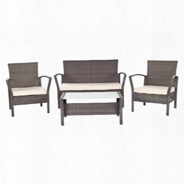 Safavieh Avaron Waterproof Outdoor Set In Brown And Beige (4 Pc)