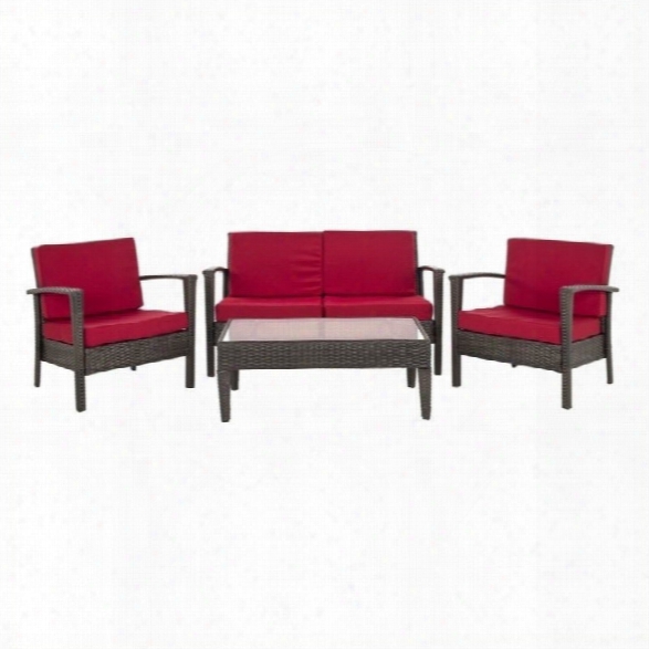 Safavieh Piscataway Steel 4 Piece Set In Brown And Red