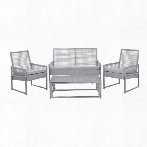 Safavieh Shawmont Aluminum Outdoor Set In Grey