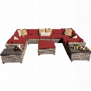 TKC Monterey 12 Piece Outdoor Wicker Sofa Set in Terracotta