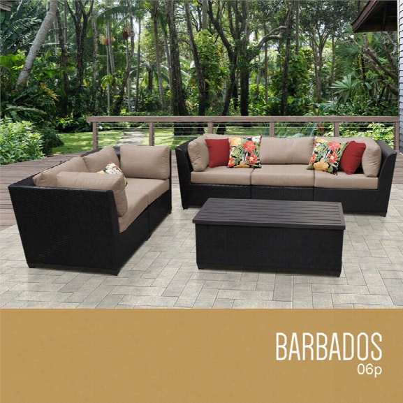 Tkc Barbados 6 Piece Patio Wicker Sofa Set