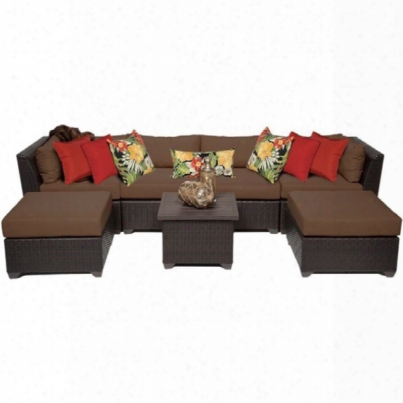 Tkc Barbados 7 Piece Outdoor Wicker Sofa Set In Cocoa