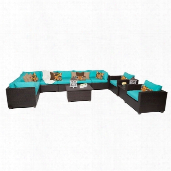 Tkc Belle 11 Piece Outdoor Wicker Sofa Set In Aruba