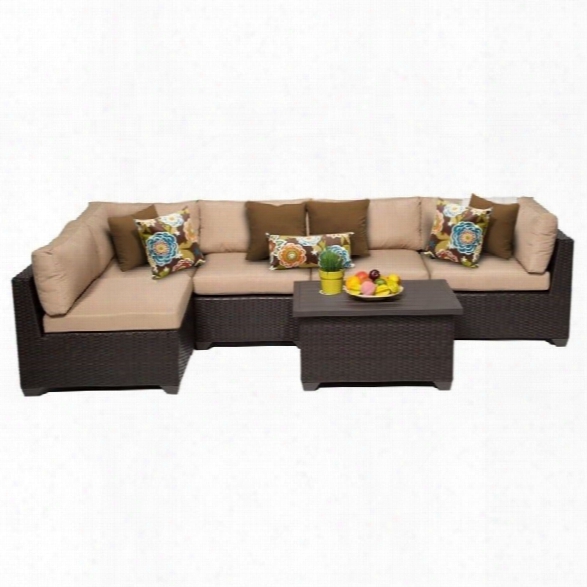 Tkc Belle 6 Piece Outdoor Wicker Sofa Set In Wheat