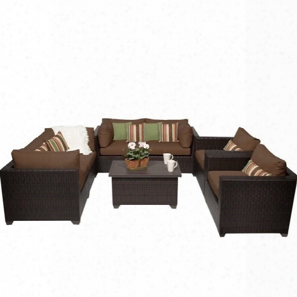 Tkc Belle 7 Piece Outdoor Wicker Sofa Set In Coca