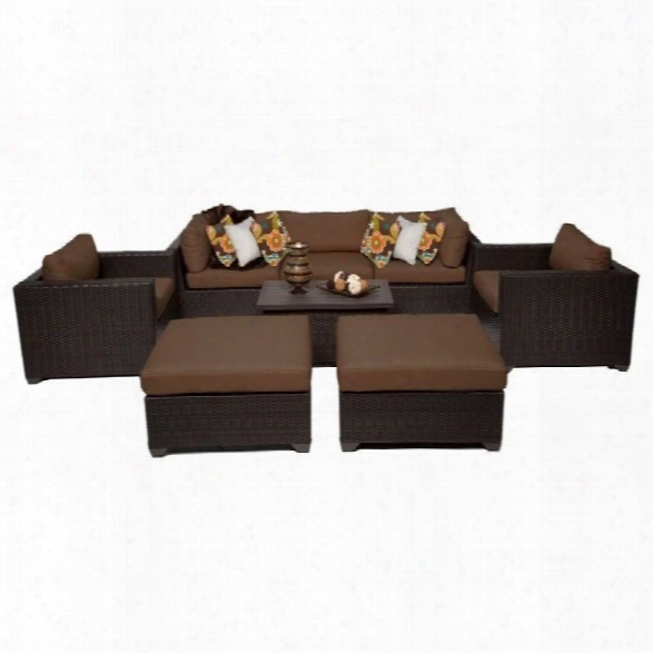 Tkc Belle 8 Piece Outdoor Wicker Sofa Set In Cocoa