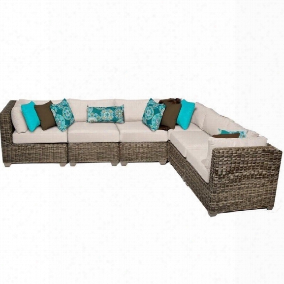 Tkc Cape Cod 6 Piece Outdoor Wicker Sofa Set In Beige