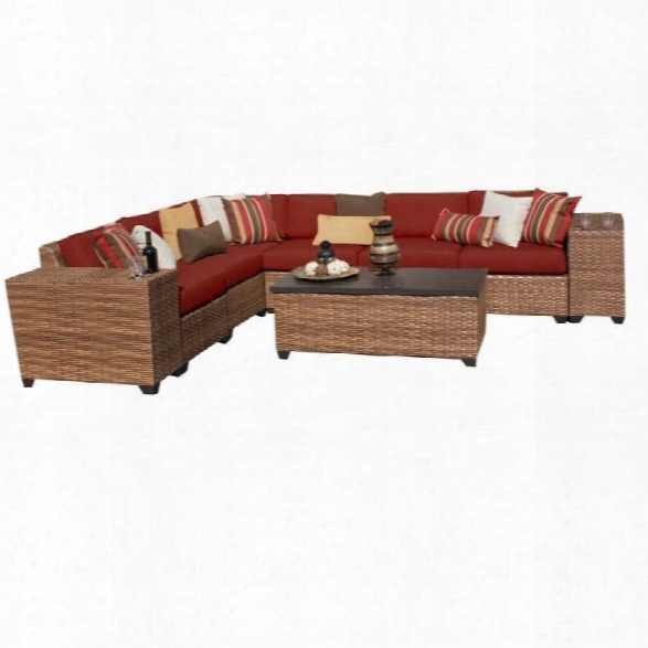 Tkc Laguna 9 Piece Outdoor Wicker Sofa Set In Terracotta