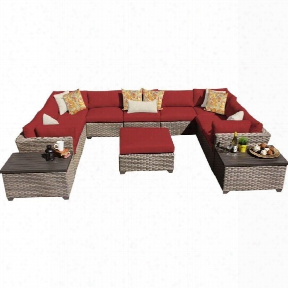 Tkc Monterey 12 Piece Outdoor Wicker Sofa Set In Terracotta