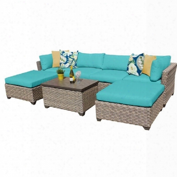 Tkc Monterey 7 Piece Outdoor Wicker Sofa Set In Aruba