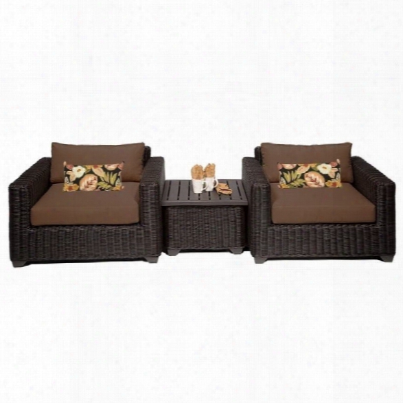 Tkc Venice 3 Piece Outdoor Wicker Sofa Set In Cocoa