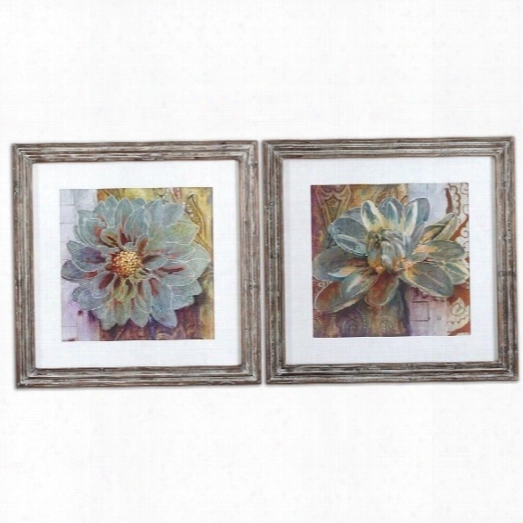 Uttermost Sublime Truth Framed Floral Art In Distressed Brown (set Of 2)