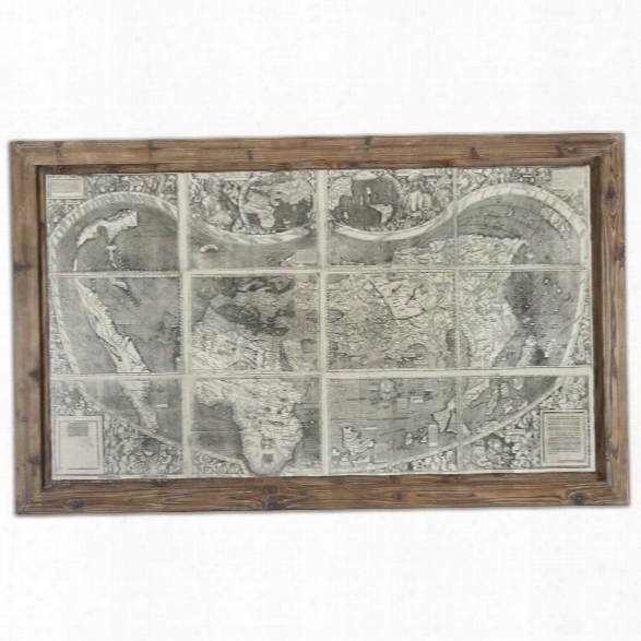 Uttermost Treasure Map Framed Art In Brown