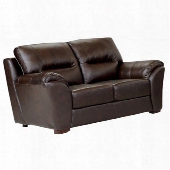 Abbyson Living Campton Leather Loveseat In Espresso