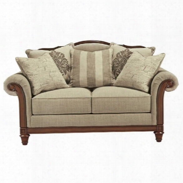 Ashley Berwyn View Fabric Loveseat In Quartz