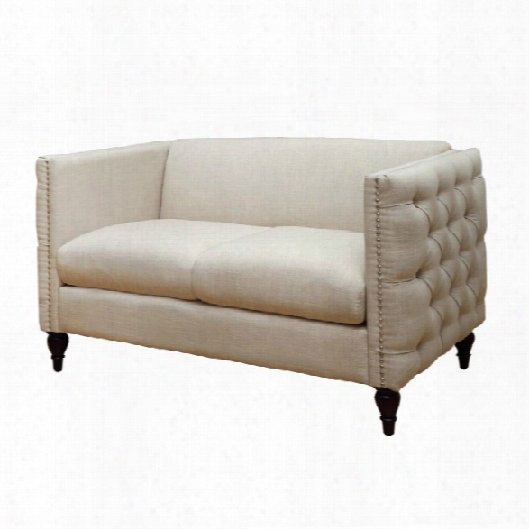 Furniture Of America Bently Tufted Love Seat In Beige