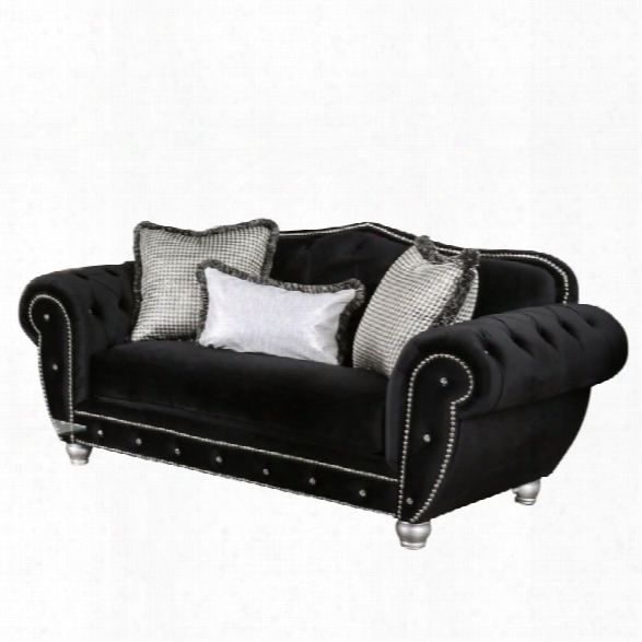 Furniture Of America Beula Black Loveseat In Black