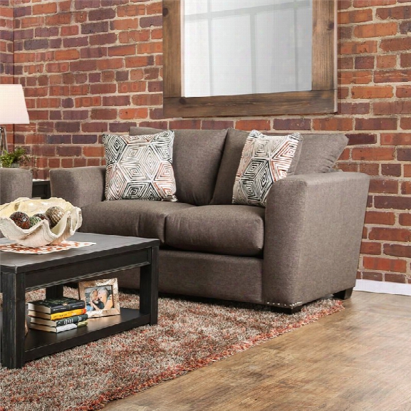 Furniture Of America Olivia Pillow Back Loveseat In Brown