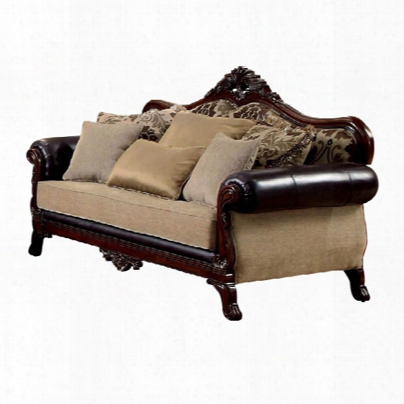 Furniture Of America Vita Love Seat In Dark Oak