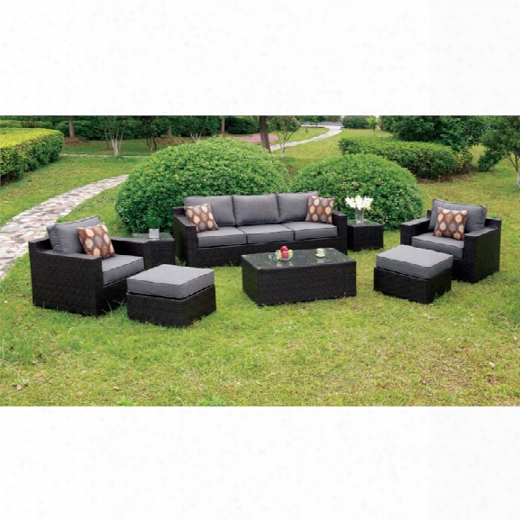 Furniture Of America York 8 Piece Patio Sofa Set In Gray