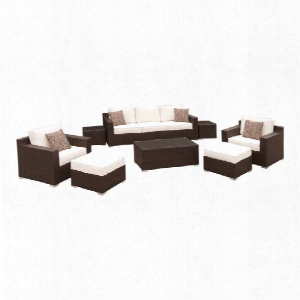 Furniture Of America York 8 Piece Patio Sofa Set In White