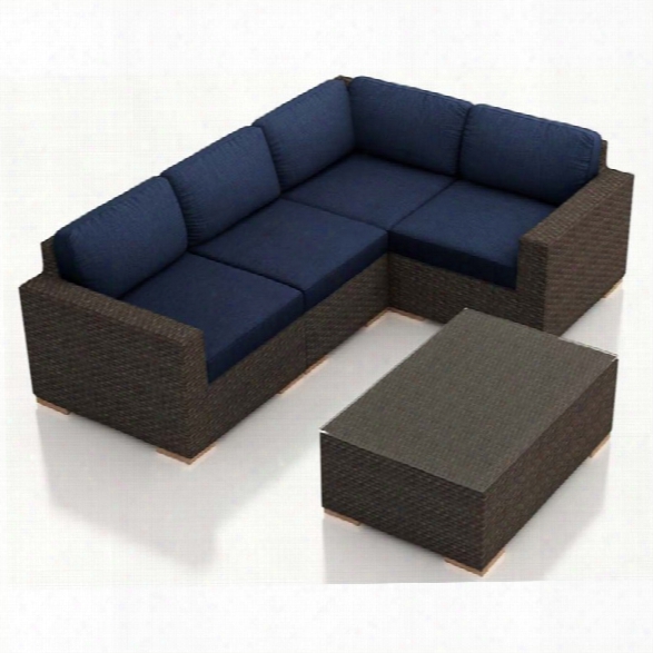 Harmonia Living Arden 5 Piece Patio Sectional Set In Spectrum Indigo