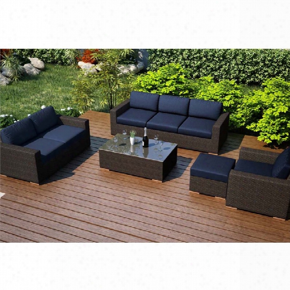 Harmonia Living Arden 5 Piece Patio Sofa Set In Spectrum Indigo