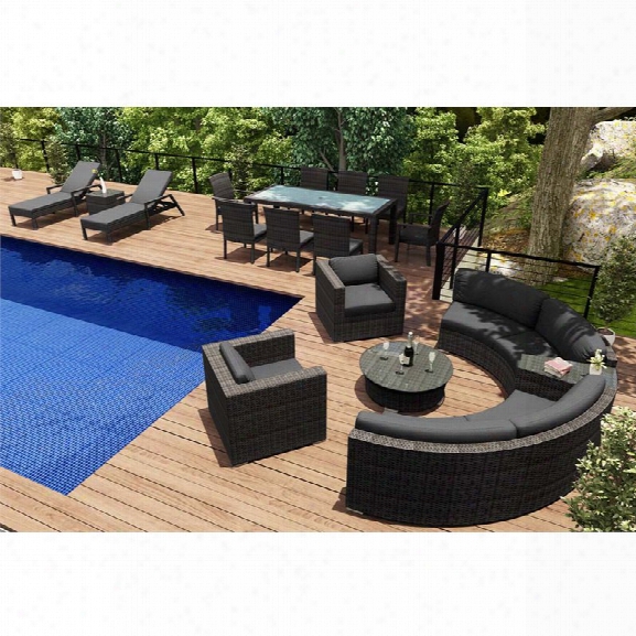 Harmonia Living District 18 Piece Patio Conversation Set In Charcoal