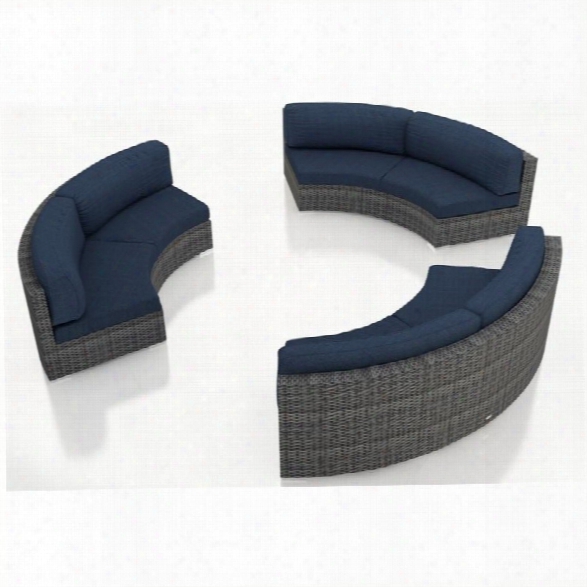 Harmonia Living District 3 Piece Patio Conversation Set In Indigo