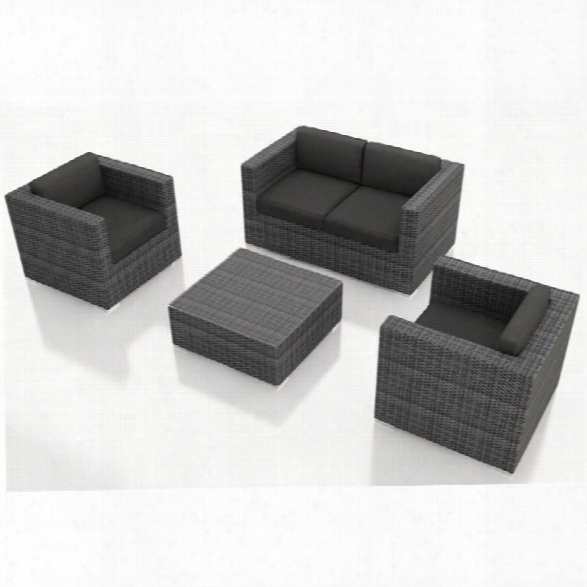 Harmonia Living District 4 Piece Patio Sofa Set In Canvas Charcoal