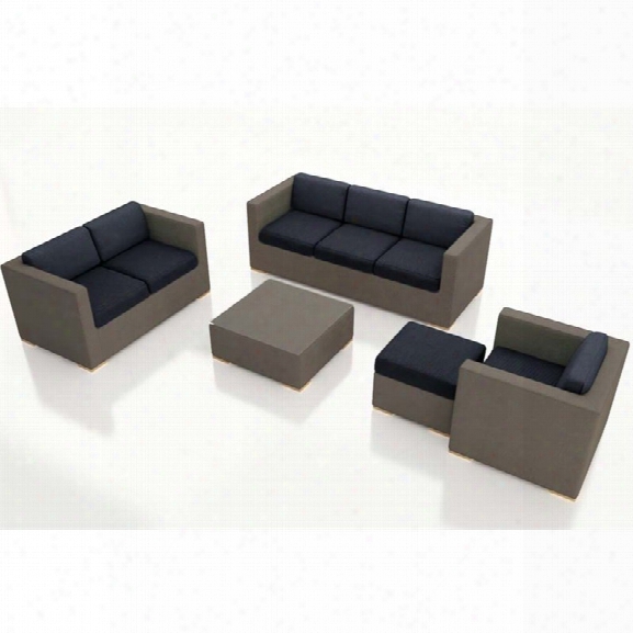 Harmonia Living Element 5 Piece Patio Sofa Set In Spectrum Indigo