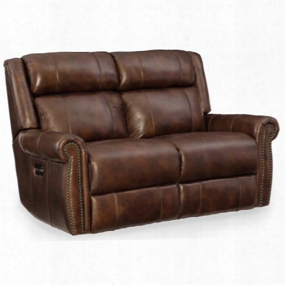 Hooker Furniture Esme Leather Power Motion Loveseat In Chocolate