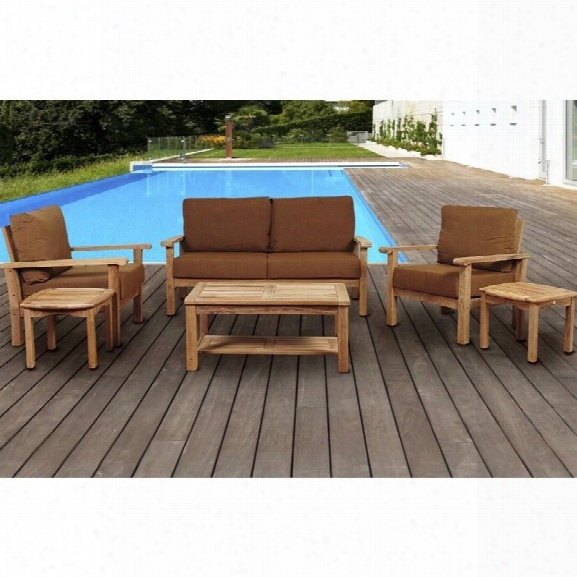 International Home Amazonia Teak 6 Piece Outdoor Sofa Set