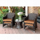 Furniture of America Sommerfield 5 Piece Patio Wicker Conversation Set