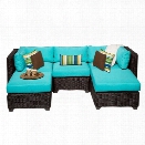 TKC Venice 5 Piece Outdoor Wicker Sofa Set in Aruba