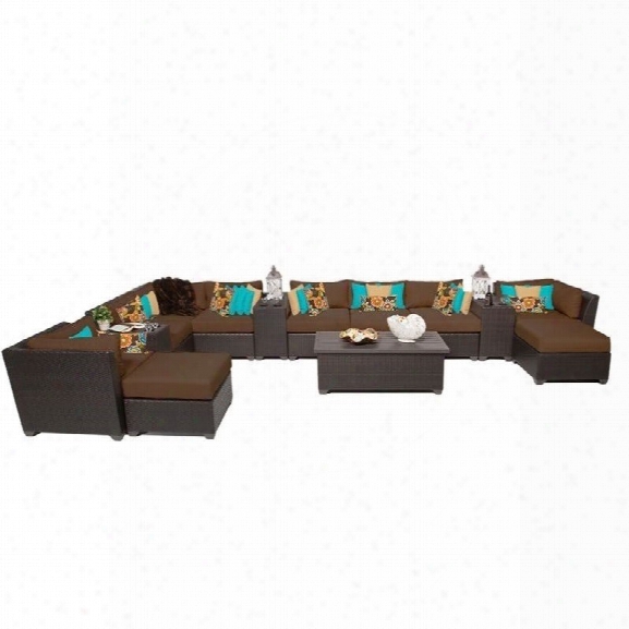 Tkc Barbados 14 Piece Outdoor Wicker Sofa Set In Cocoa