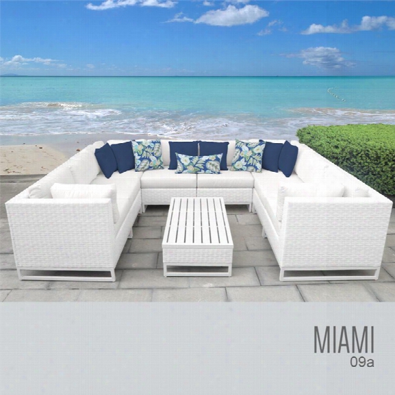 Tkc Miami 9 Piece Patio Wicker Sectional Set