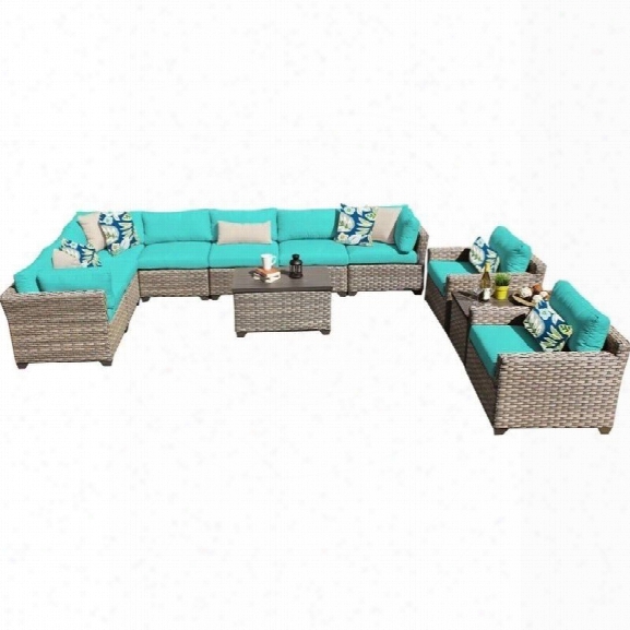 Tkc Monterey 11 Piece Outdoor Wicker Sofa Set In Aruba