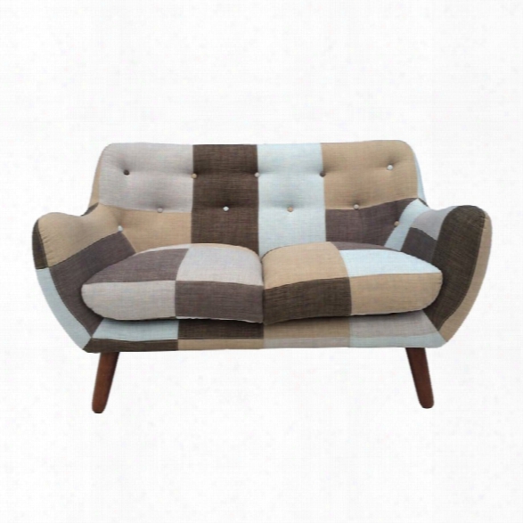 Vifah Naples Bridgewater Loveseat In Gray Brown And Blue