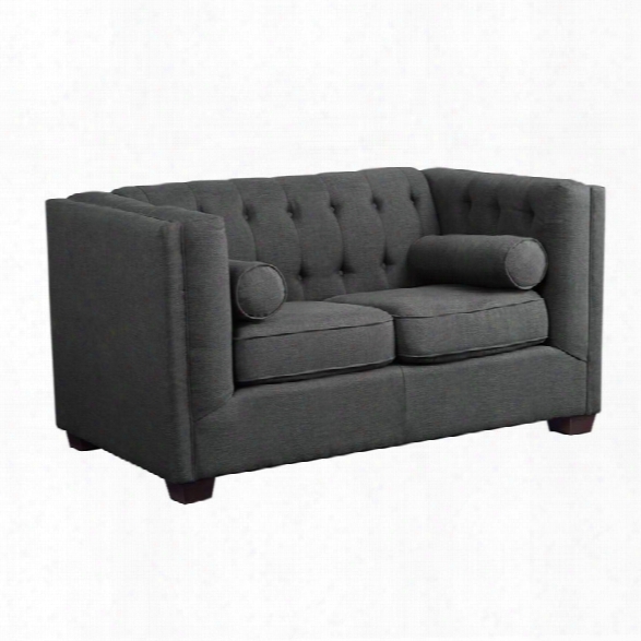 Coaster Cairns Fabric Loveseat In Charcoal