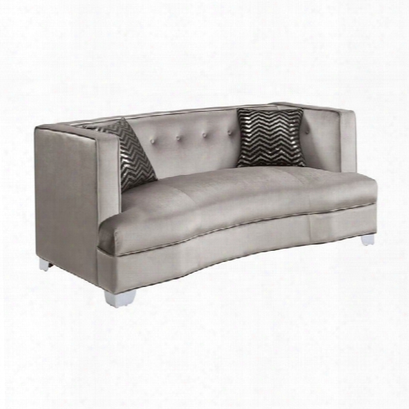 Coaster Caldwell Fabric Loveseat In Silver
