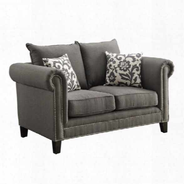 Coaster Emerson Fabric Loveseat In Gray