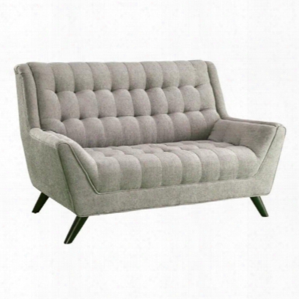 Coaster Natalia Tufted Fabric Loveseat In Grey