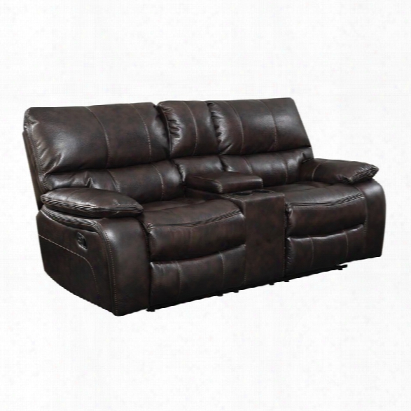 Coaster Willemse Motion Loveseat With Storage Console In Chocolate